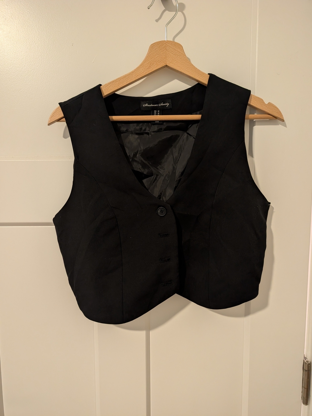 Streetwear Society Black Tailored V-Neck Vest